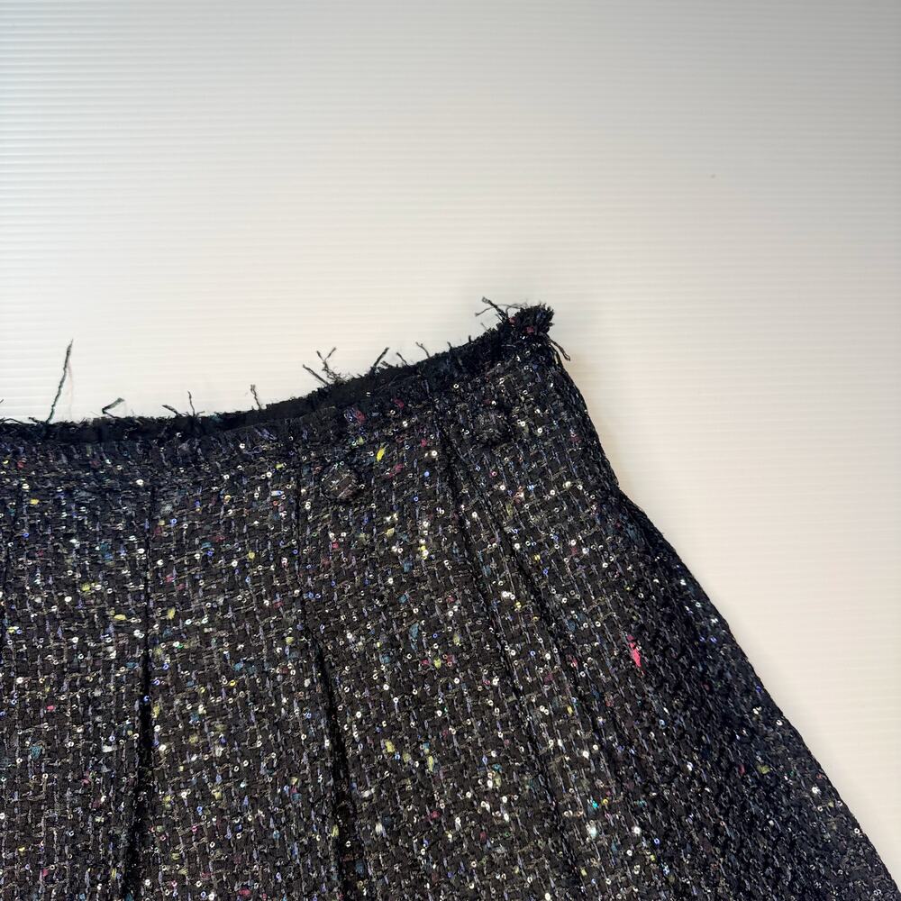 Aqua Wicked Tweed Asymmetric Pleated Skirt Women’s Medium Dark Academia Broadway - Picture 14 of 16